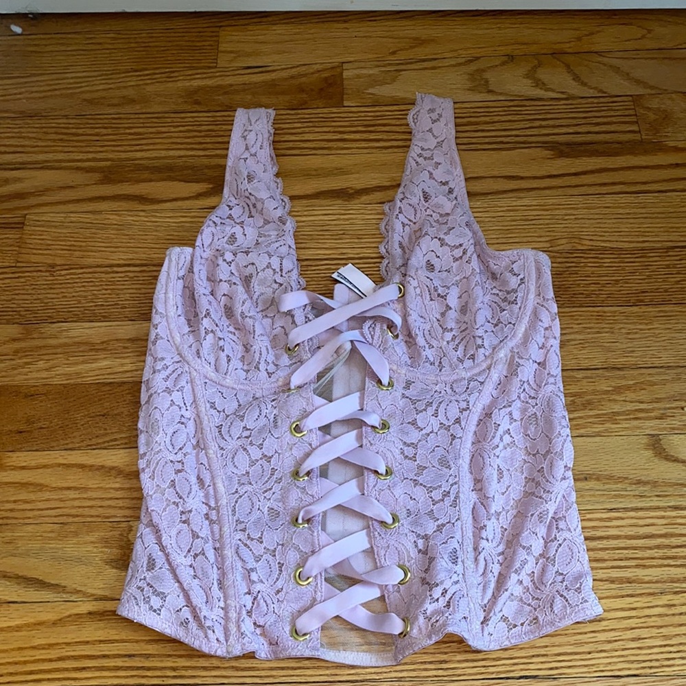 Victoria's Secret Pink Lace-Up Shapewear Top